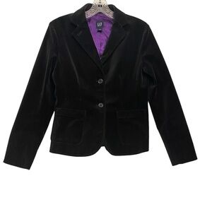 GAP Women's Purple Velour Blazer